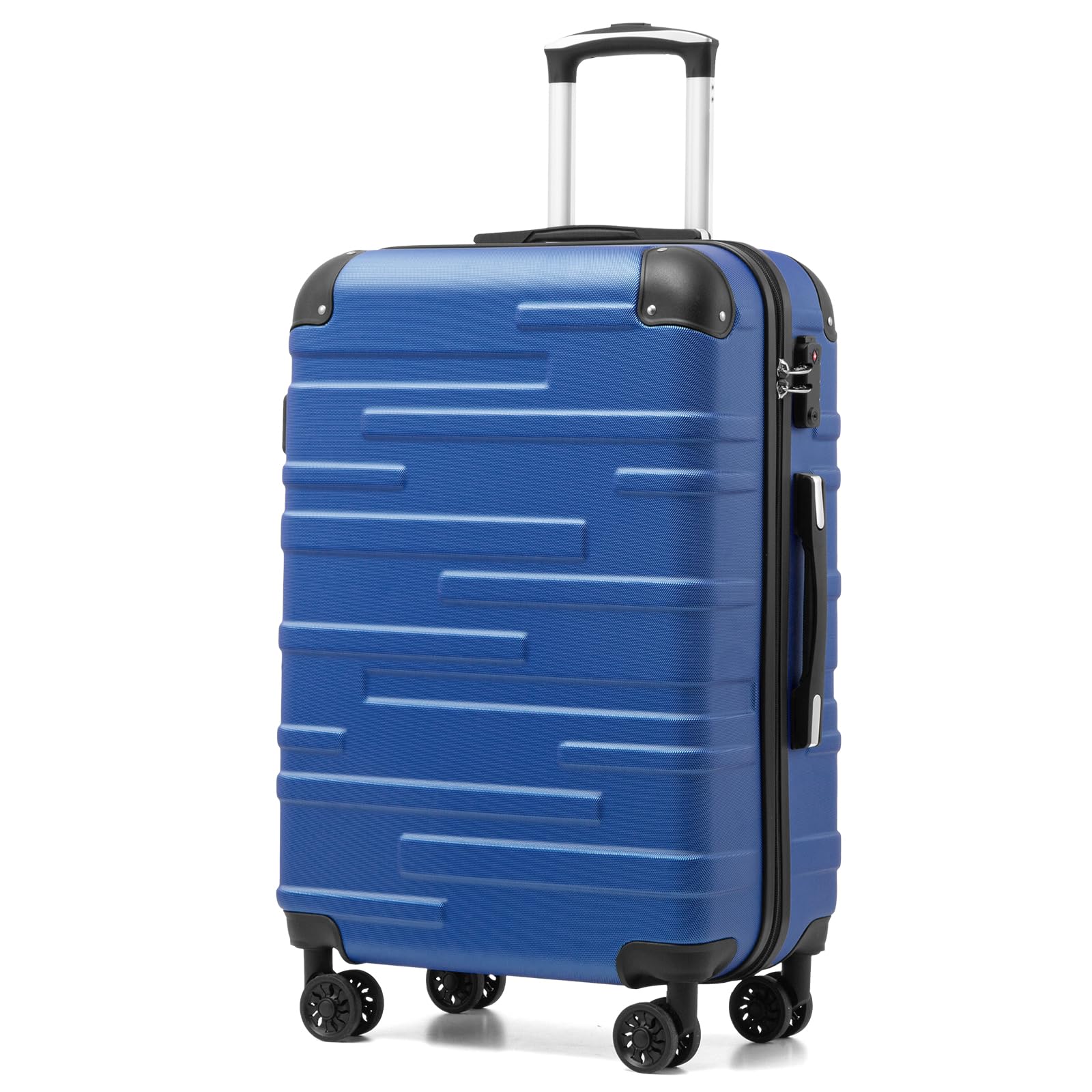 COOLIFE Hartschalen-Koffer Rollkoffer Reisekoffer Vergrößerbares Gepäck (Nur Großer Koffer Erweiterbar) ABS Material mit TSA-Schloss und 4 Rollen