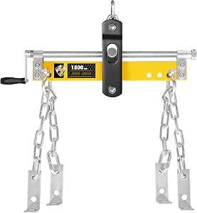Yellow Jacket Engine Leveler 1500lbs Steel Engine Hoist Shop Crane with Ball Bearing, Adjustable Handle