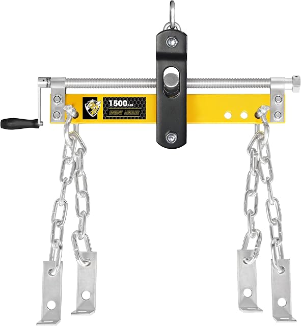 Yellow Jacket Niveau du moteur 1500lbs Crane de magasin en acier avec roulement à billes, poignée réglable