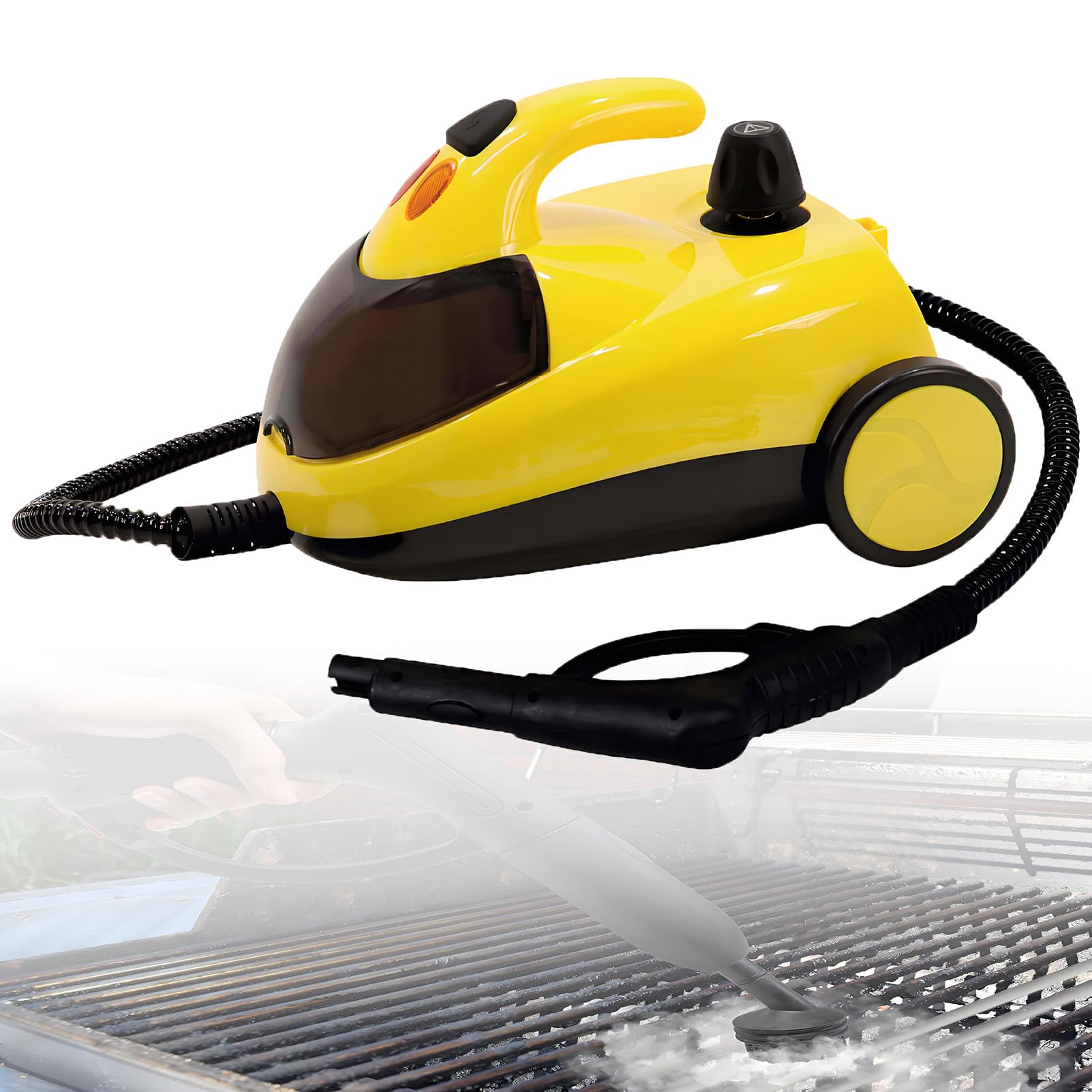 EpyGnom Multi-purpose Steam Cleaner, 1500W Commercial High Temp Steam Cleaner Machine with 1.5L Portable Water Tank, Chemical-Free Cleaning for Floors, Tiles, Cars & More