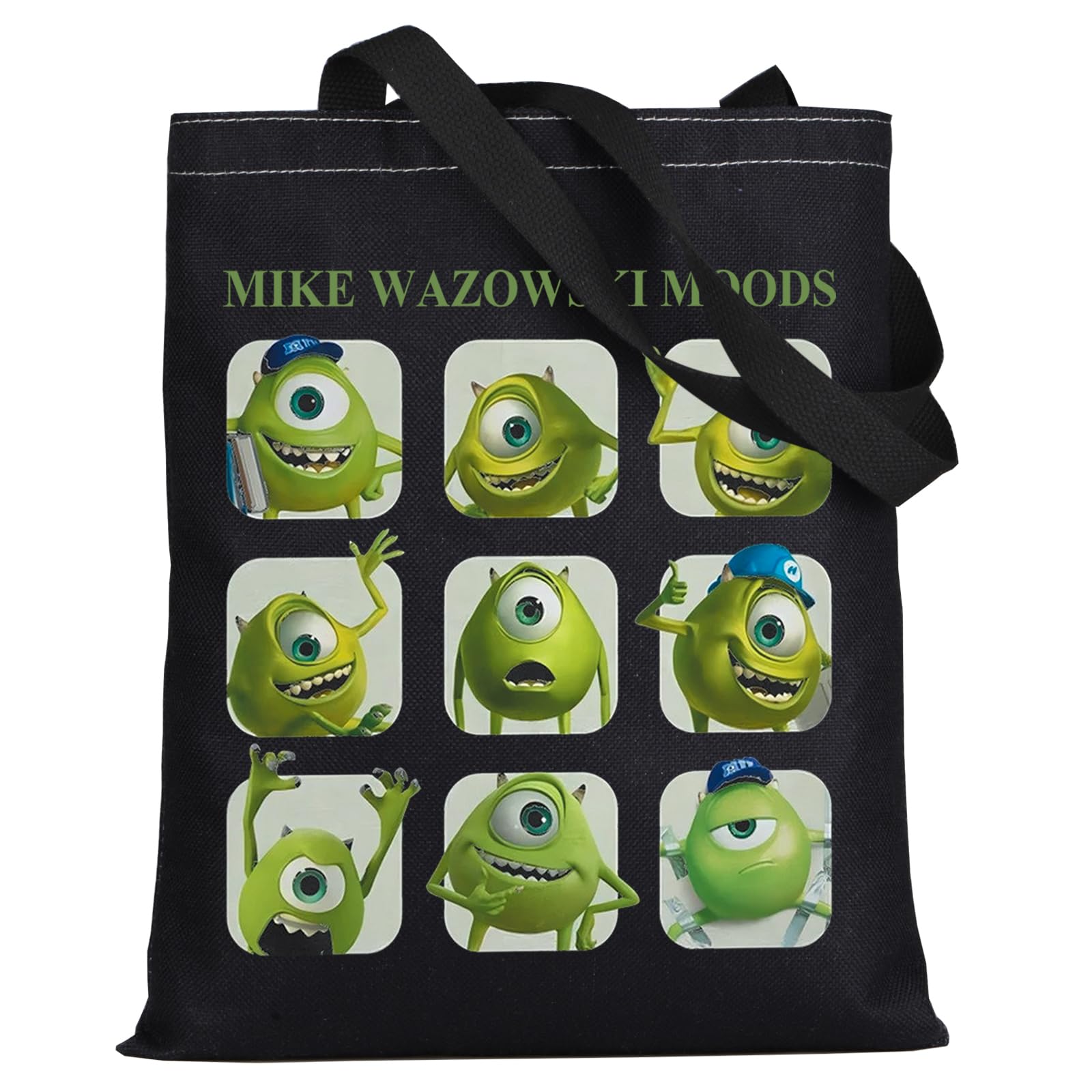 LEVLO Mike Wazowski Tote Bag Monsters Mike Fans Gift Monsters Mike Moods Shoulder Bag For Movie Fans