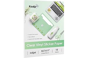 Koala 95% Clear Vinyl Sticker Paper for Inkjet Printer