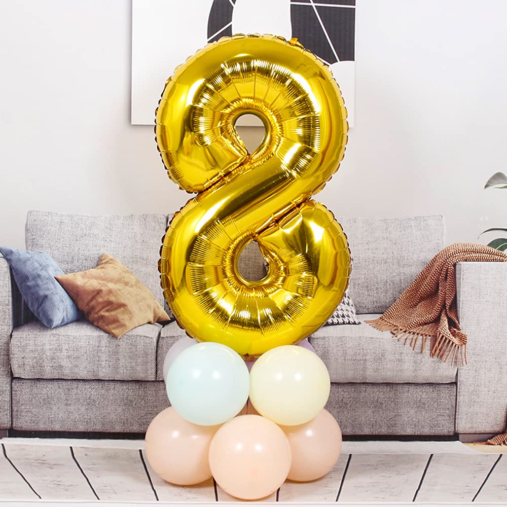 Palloncini Numero 88 Oro Giganti 100cm Per Compleanno 80 Anni - Foglio Elio Festa