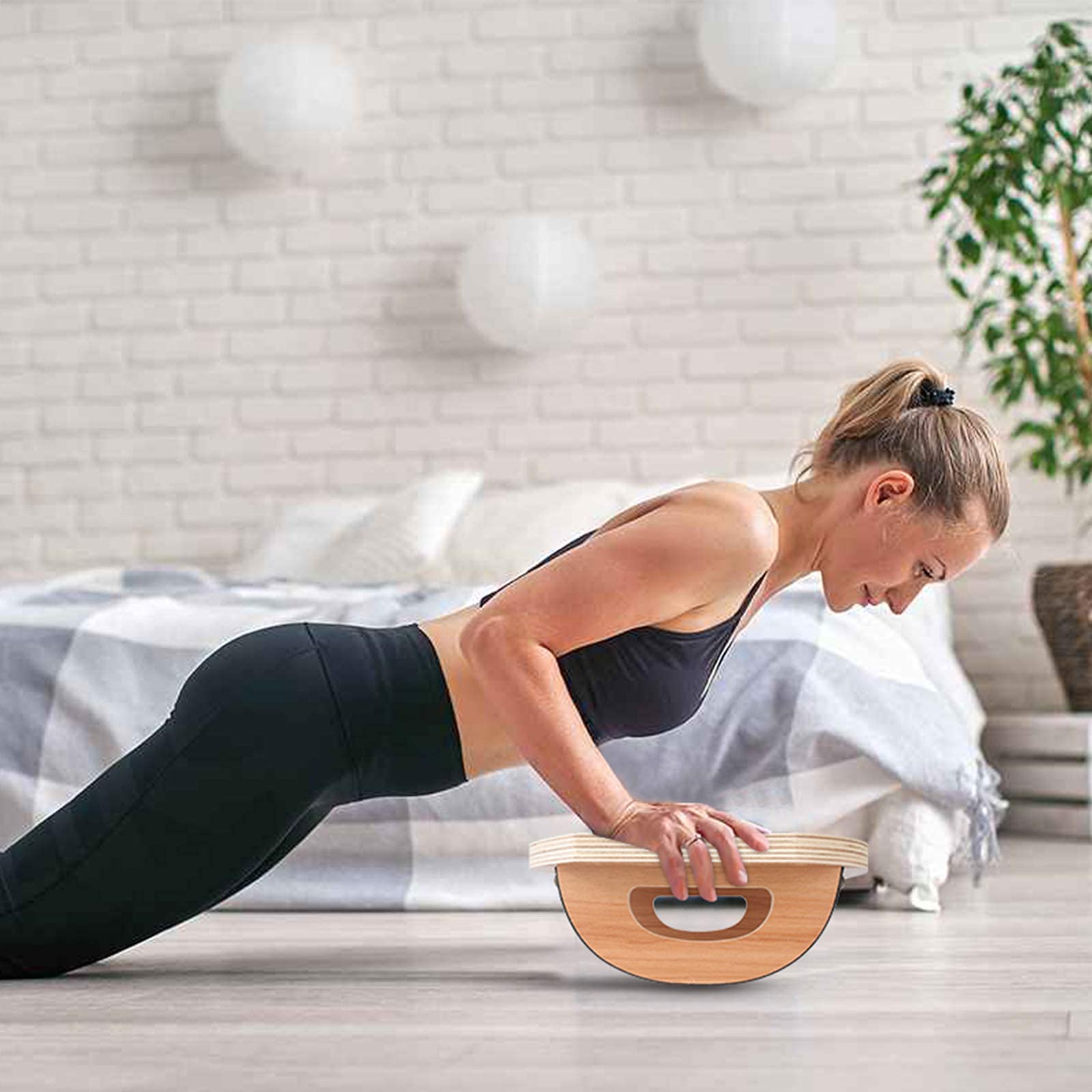 P&BEXC Foot Rest Under Desk Wooden Footrest Stool for Under Desk,Rocker