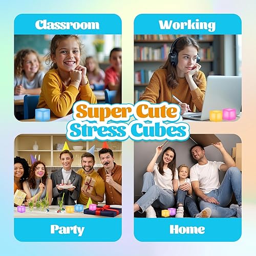 Miniatura 5 de Paquete de 4 juguetes antiestrés de gran tamaño para adultos y niños, juguetes sensoriales calmantes de levantamiento lento para relajación, juguete