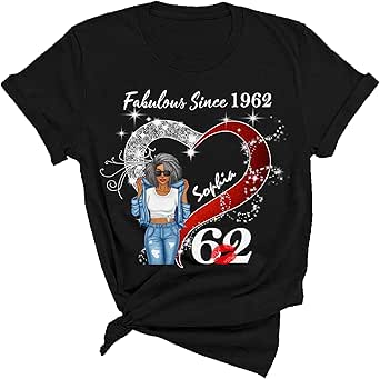 GERBERA STORY - Custom 62 Birthday Tshirt for Woman Unique 62nd ...