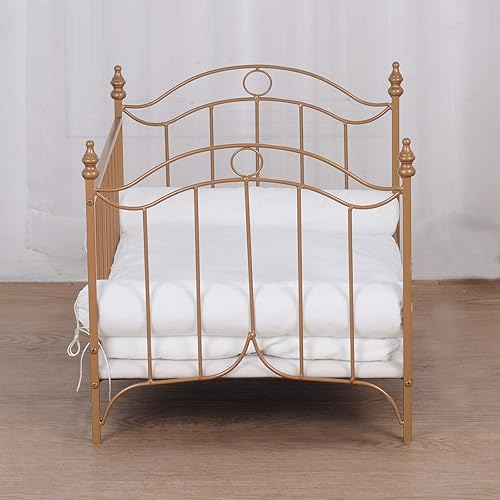 Miniatura 7 de Sofá cama para perros, cama para gatos, sofá con marco de metal, camas para mascotas con funda lavable, sofá mediano para perros para descansar