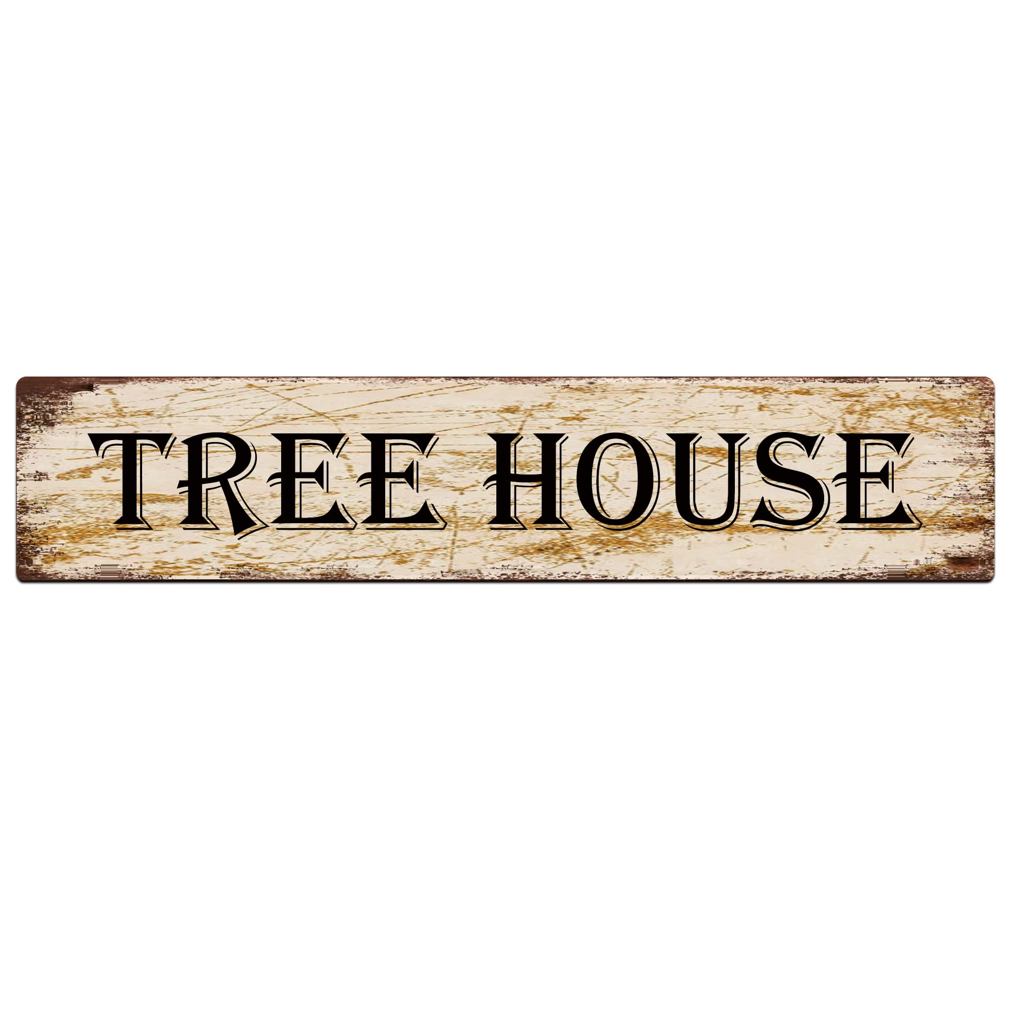 Tree House Retro Tin Signs Aluminum Metal Sign for Kitchen Home Garden Wall Bar Cafe Decor 4x16 Inch