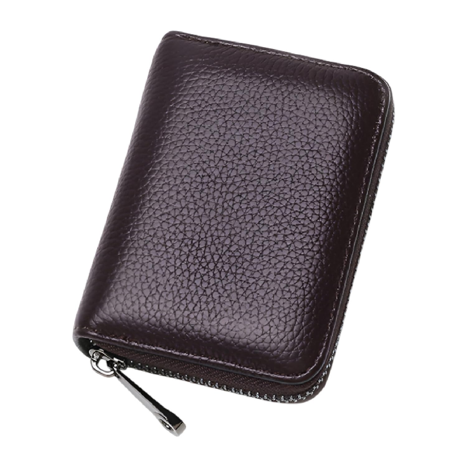 PU Leather Card Holder Wallet, RFID Blocking Credit & Debit Card Case, Zippered ID & Coin Organizer, Secure Wallet for Men & Women, (Brown)-image-12