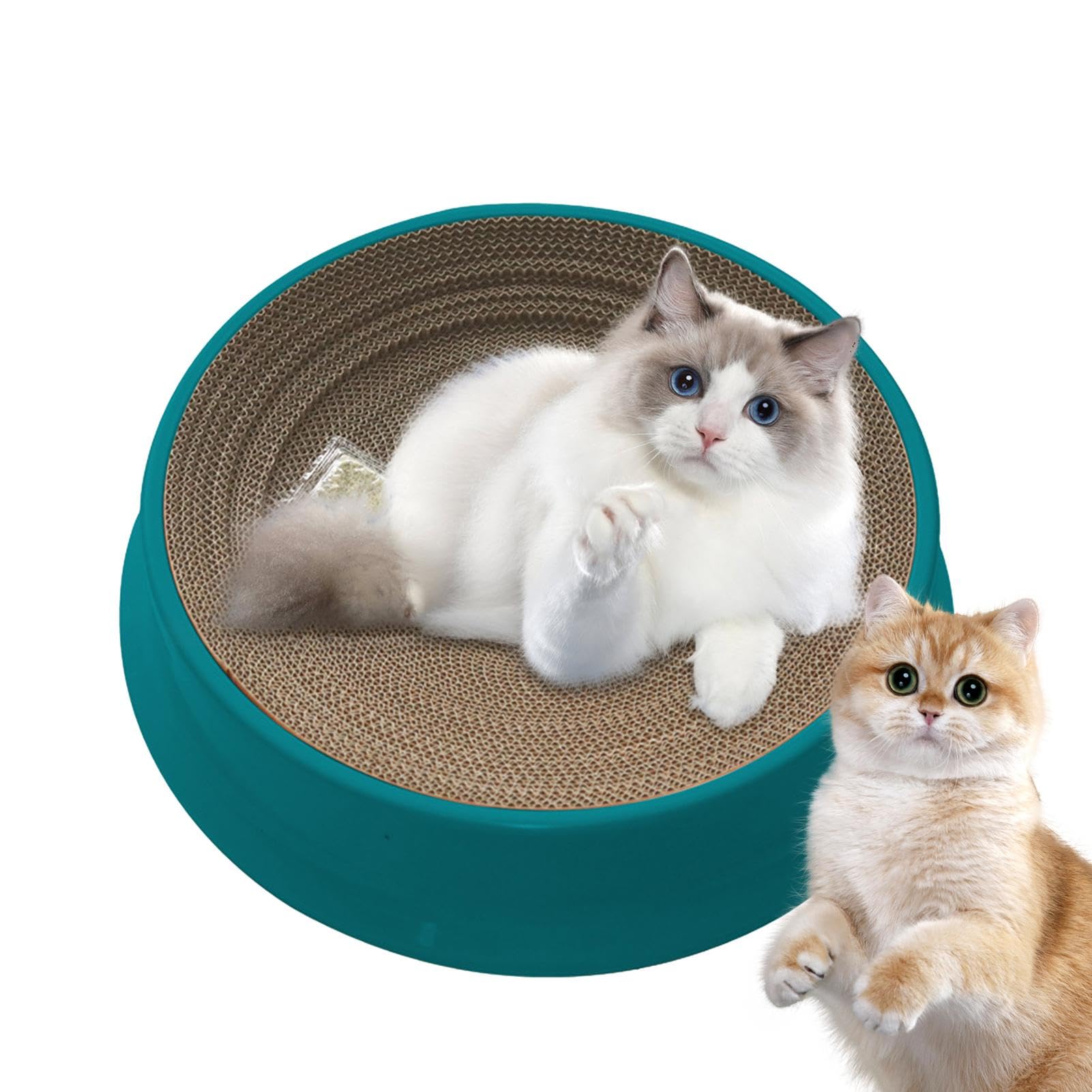 1/4 Stück Katzenkratzpad – Runder Katzenkratzer, verschleißfestes Kratzbrett | Krümelfreies Katzenkrallenschärferbett, rutschfeste Katzenkratzmatte, Katzenkratz-Loungebett für Katzen im Innenbereich