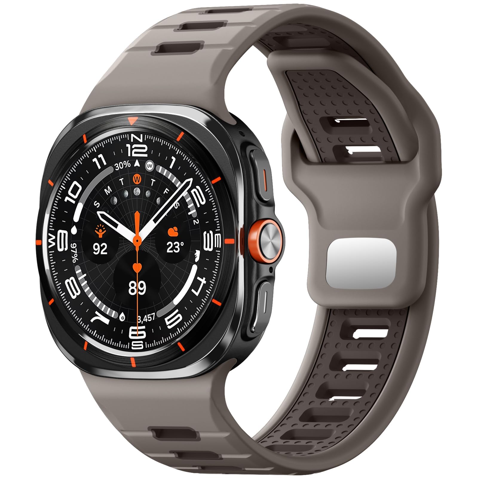 VEMIGON Rugged Sport Strap Compatible with Samsung Galaxy Watch Ultra 47mm, Soft Silicone Breathable Waterproof Replacement Band (Watch Not Included)-image-33