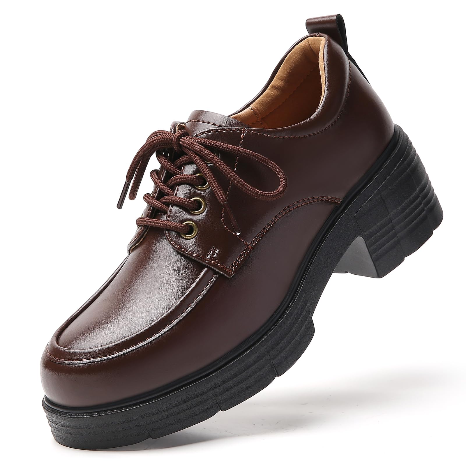 Oxford Shoes for Women Chunky Oxford Shoes Women Platform Oxford Shoes Classic Lace-Up Oxfords for Women Womens Loafers