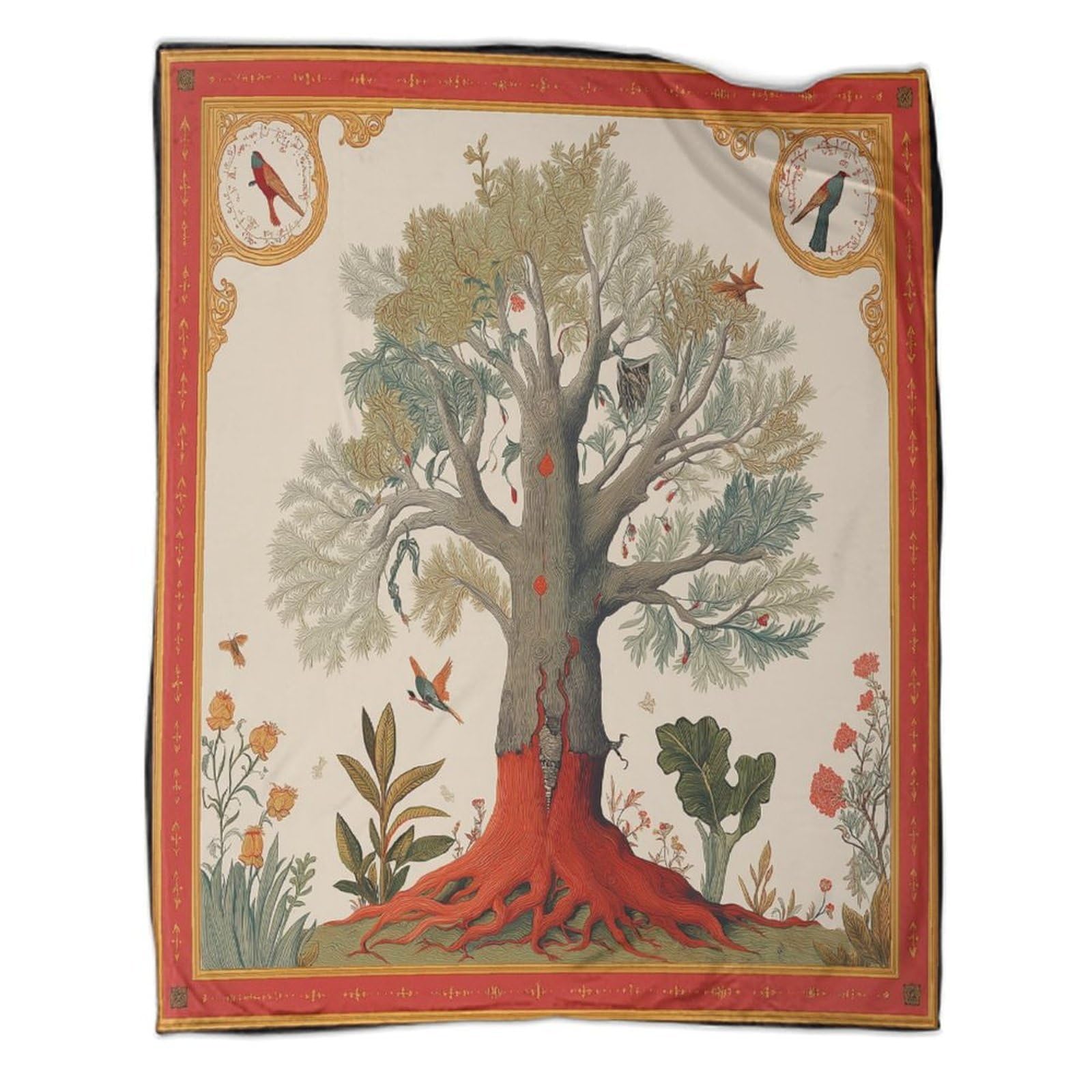 kaiyun An Ancient Tree, Plant Pattern Bedding Blanket Printed Fluffy Soft Comfortable Suitable for Sofa Bed 50x60inch(127x152cm)