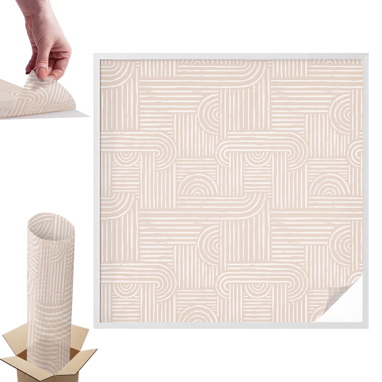 Film pour fenêtre style vitrail géométrique 100x100 cm de haute qualité en PVC