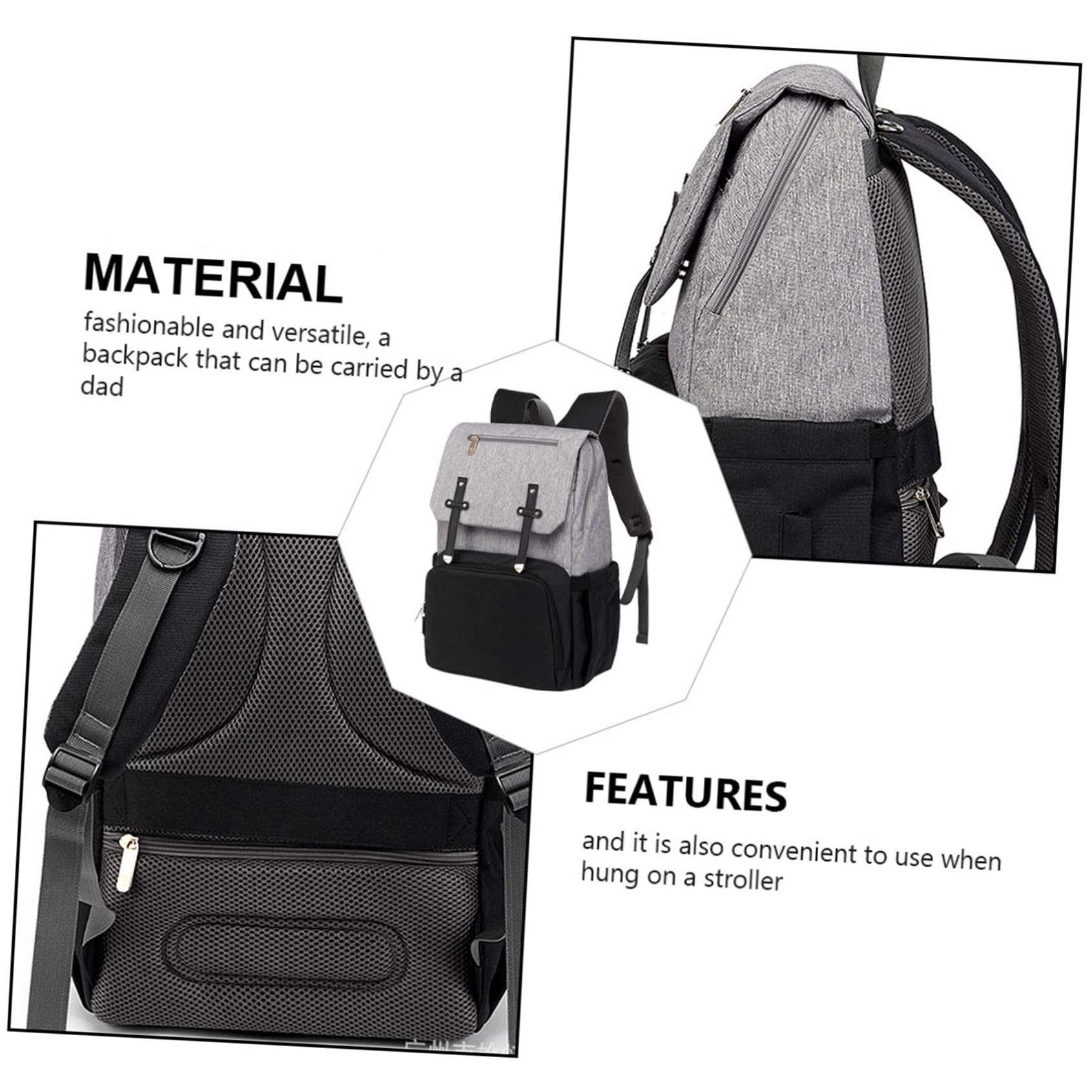 YARNOW Multifunktionaler Babytasche Rucksack aus Oxford Stoff mit Großem Fassungsvermögen und Verschleißfest für Ausflüge und Unterwegs als Mamatasche