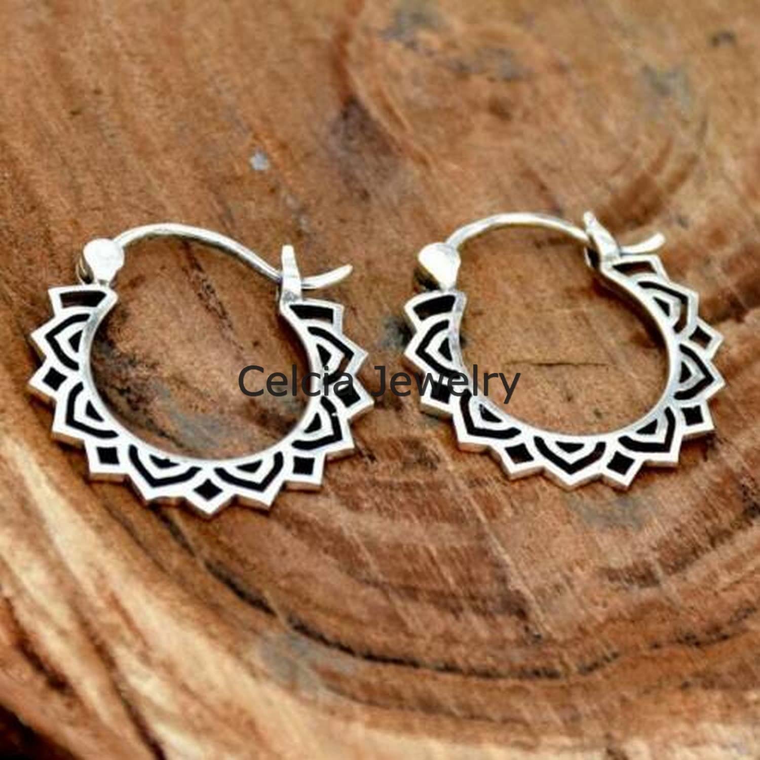 Pendientes de filigrana de plata de ley maciza, regalos de boda, regalos de compromiso, regalos de cumpleaños, regalos de aniversario, pendientes de aro para mujer
