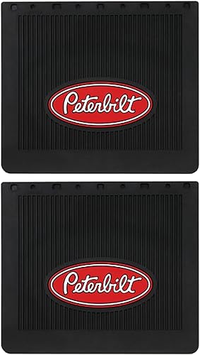 Peterbilt Trucks 16" x 14" OEM MF0003P-FG Guardabarros delantero acanalado de 14 pulgadas de grosor negro Flaps-Set de 2