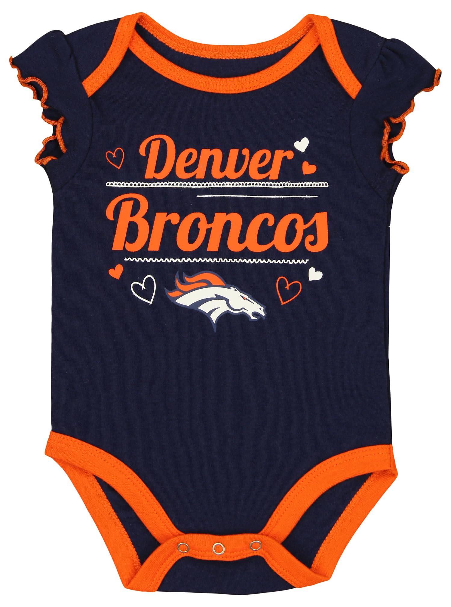 Outerstuff NFL Newborn and Infant Hearts Creeper Bodysuit - Denver Broncos, 0-3M