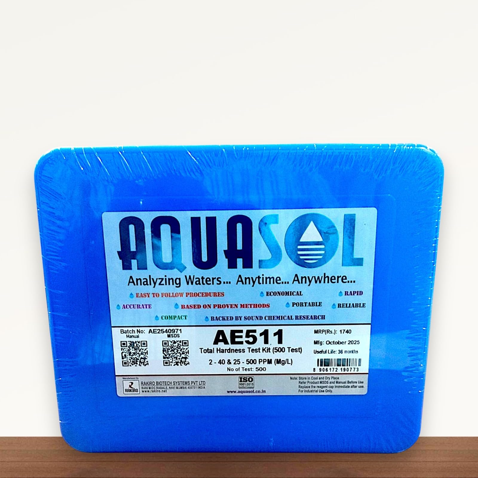 Aquasol Total Hardness Test Kit AE511 | Measures 2-40 & 25-500 PPM