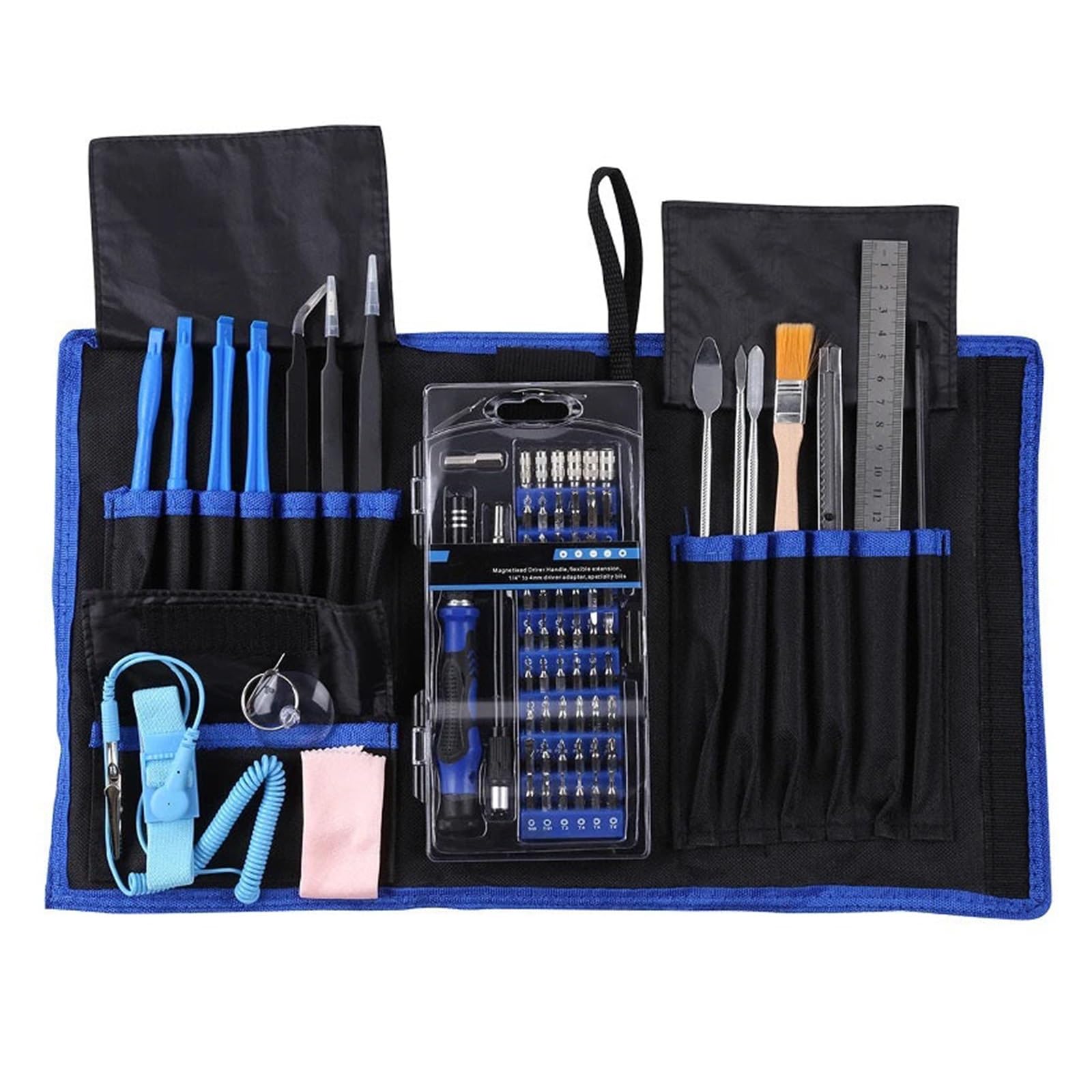 SSIMOO Juego de herramientas de reparación 81 en 1, juego de destornilladores de precisión compatibles con ordenador portátil, teléfono móvil, Kit de herramientas manuales de reparación electrónica