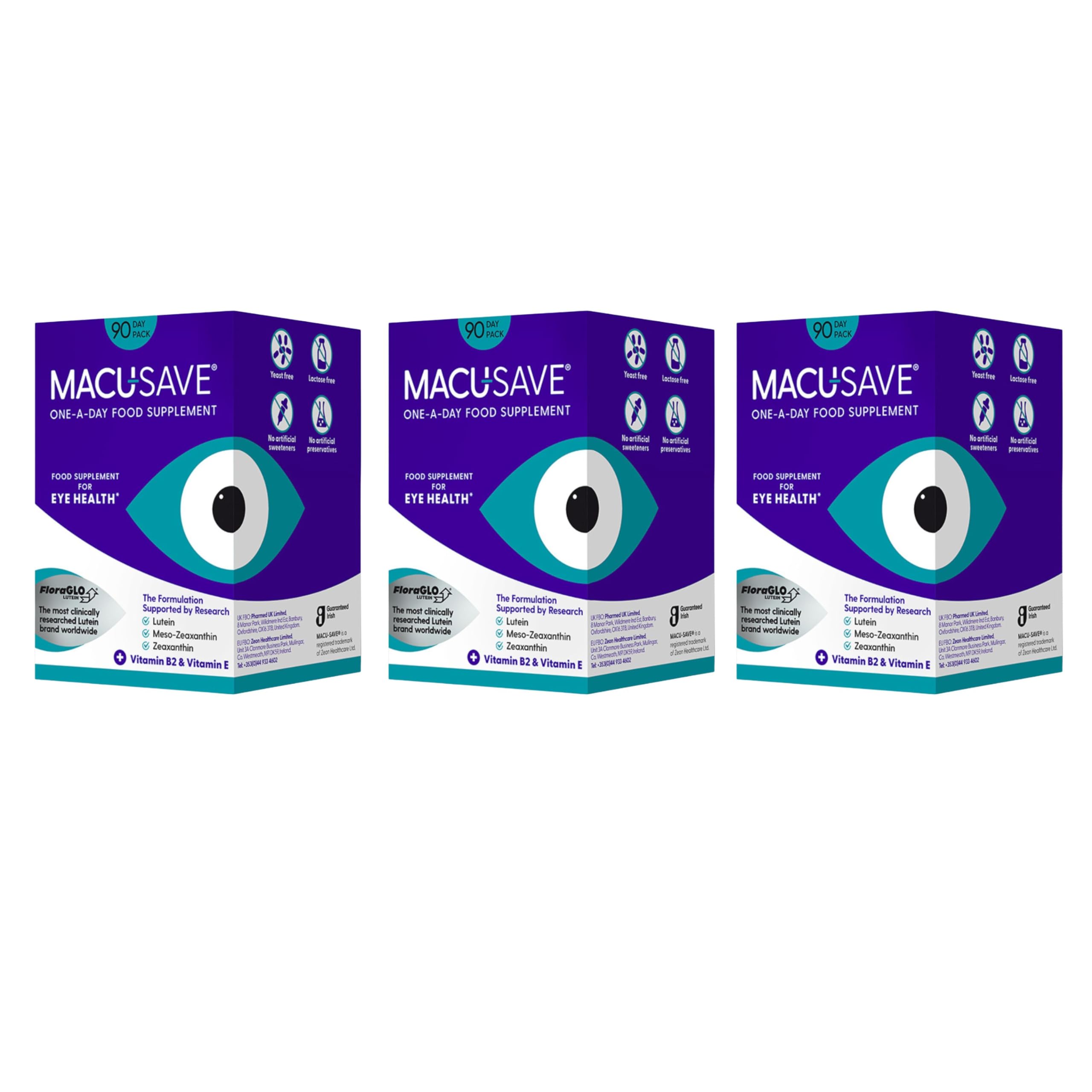 Food Supplement for Macular Health with Meso-Zeaxanthin/Lutein and Zeaxanthin - Pack of 90 X 3