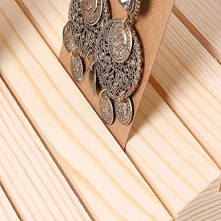 Sempoda Wooden Earring Display Stands, Portable Earring Display Holder with 200Pcs Earring Cardboard, Rustic Jewelry Display Organizer for Selling Earring Jewelry Photos Showing Business Card