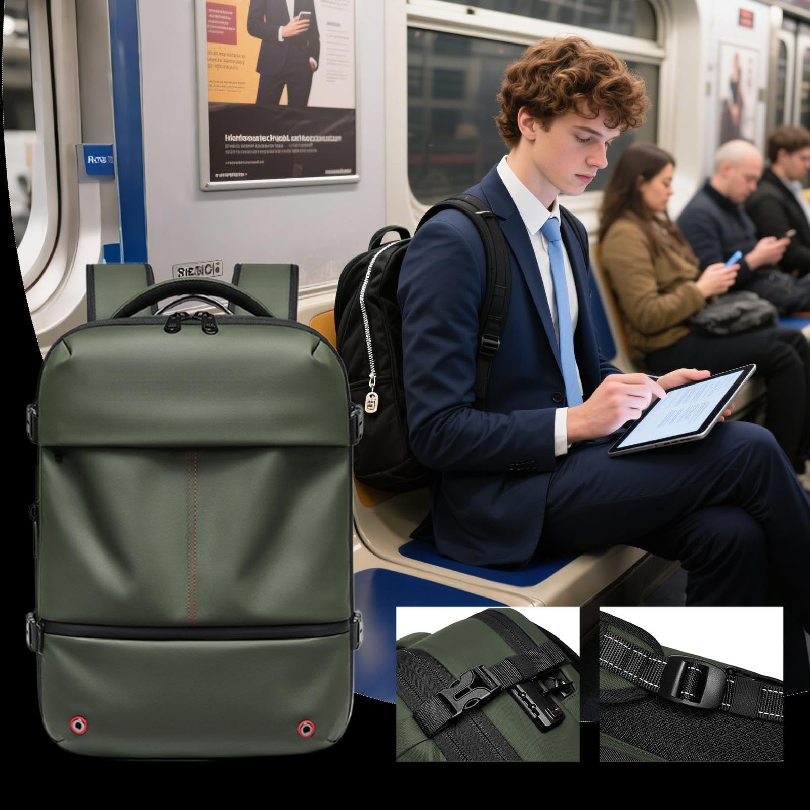 Sac À Dos À Compression Sous Vide Sac À Dos Imperméable 48L Extensible Et