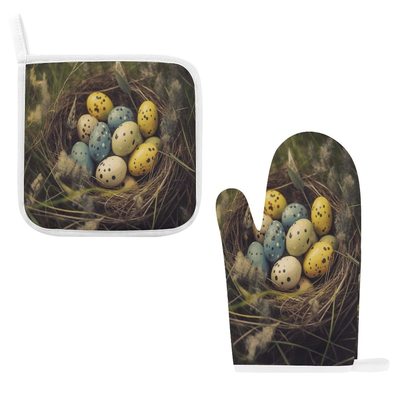Fodpand Style Eggs In Grass Nest Oven Mitts And Pot Holders Sets