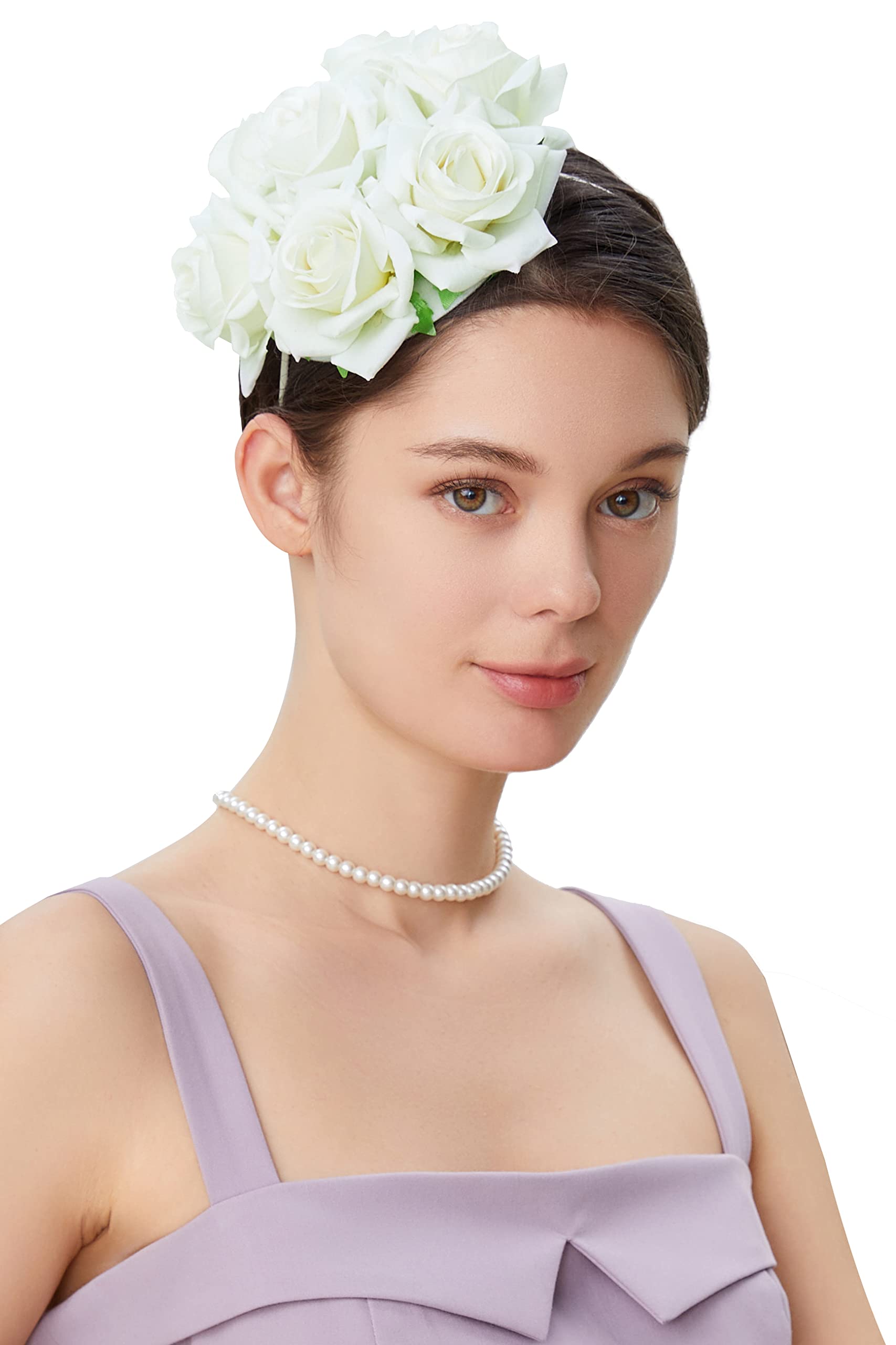 BABEYOND Floral Fascinators for Women Feather Fascinators Headband for Cocktail Tea Party