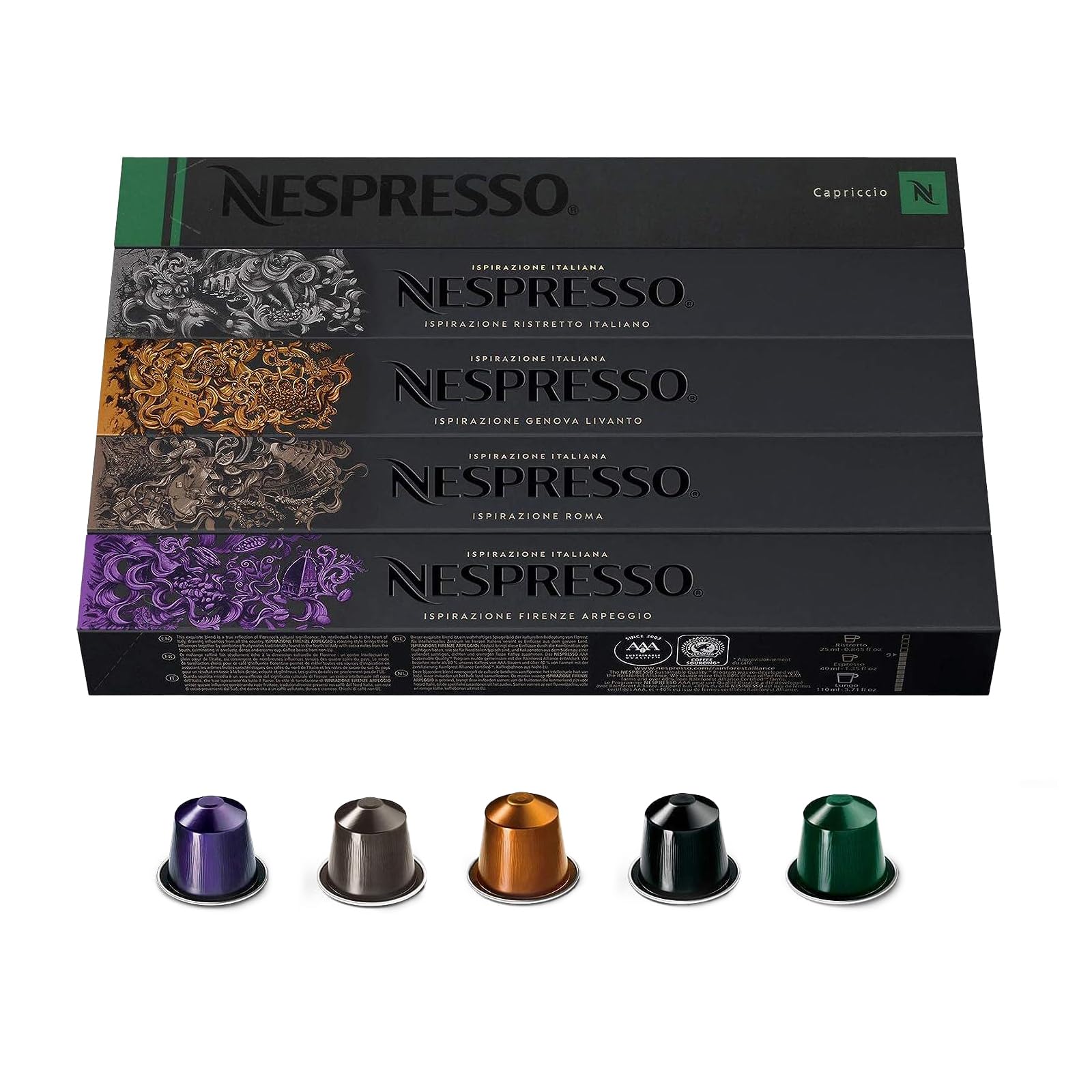 Nespresso Original kapsułki kawy espresso średnie do ciemniejszego palenia 50 sztuk