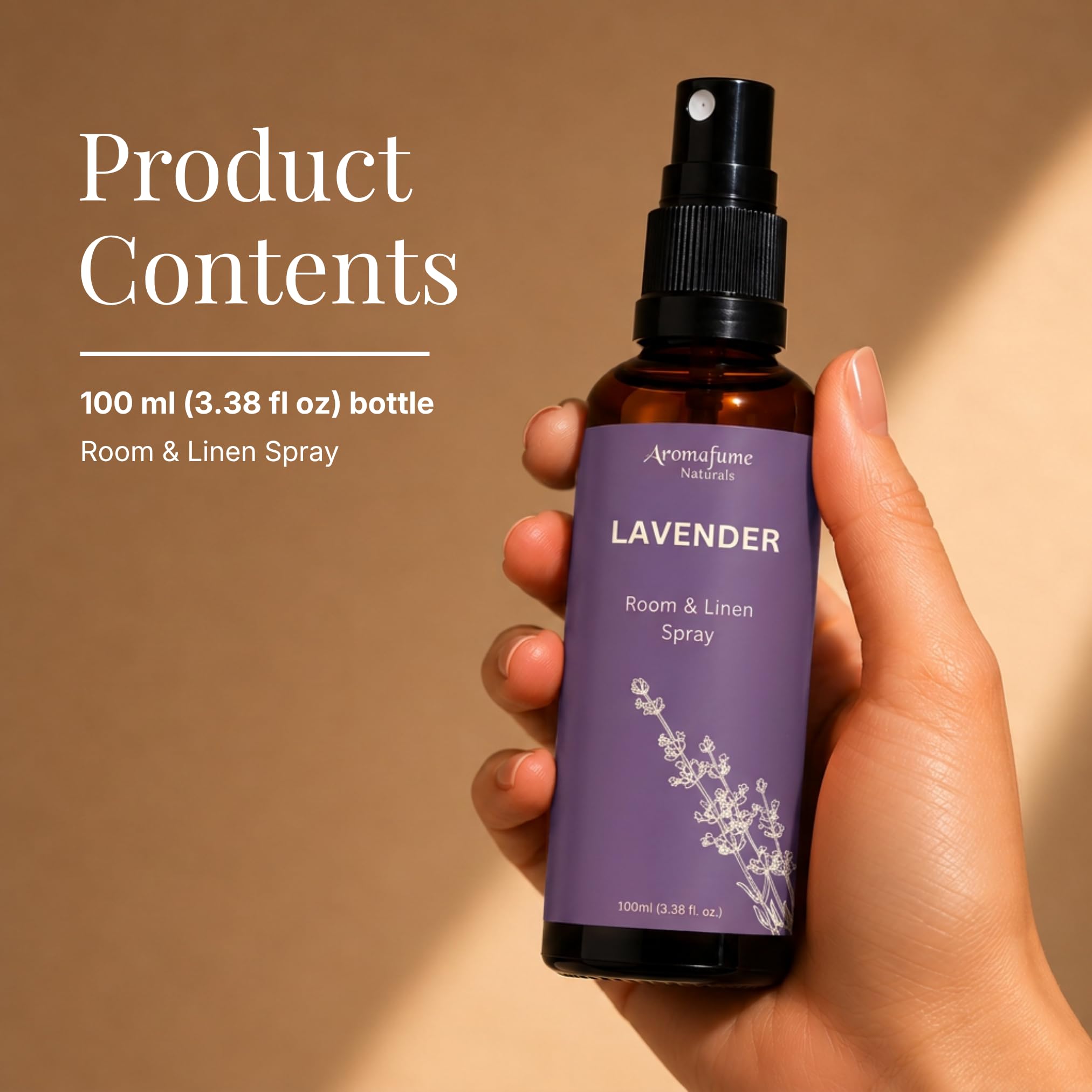 Lavender Air Freshener Spray for Room, Linen & Pillow 100ml by Aromafume view 3