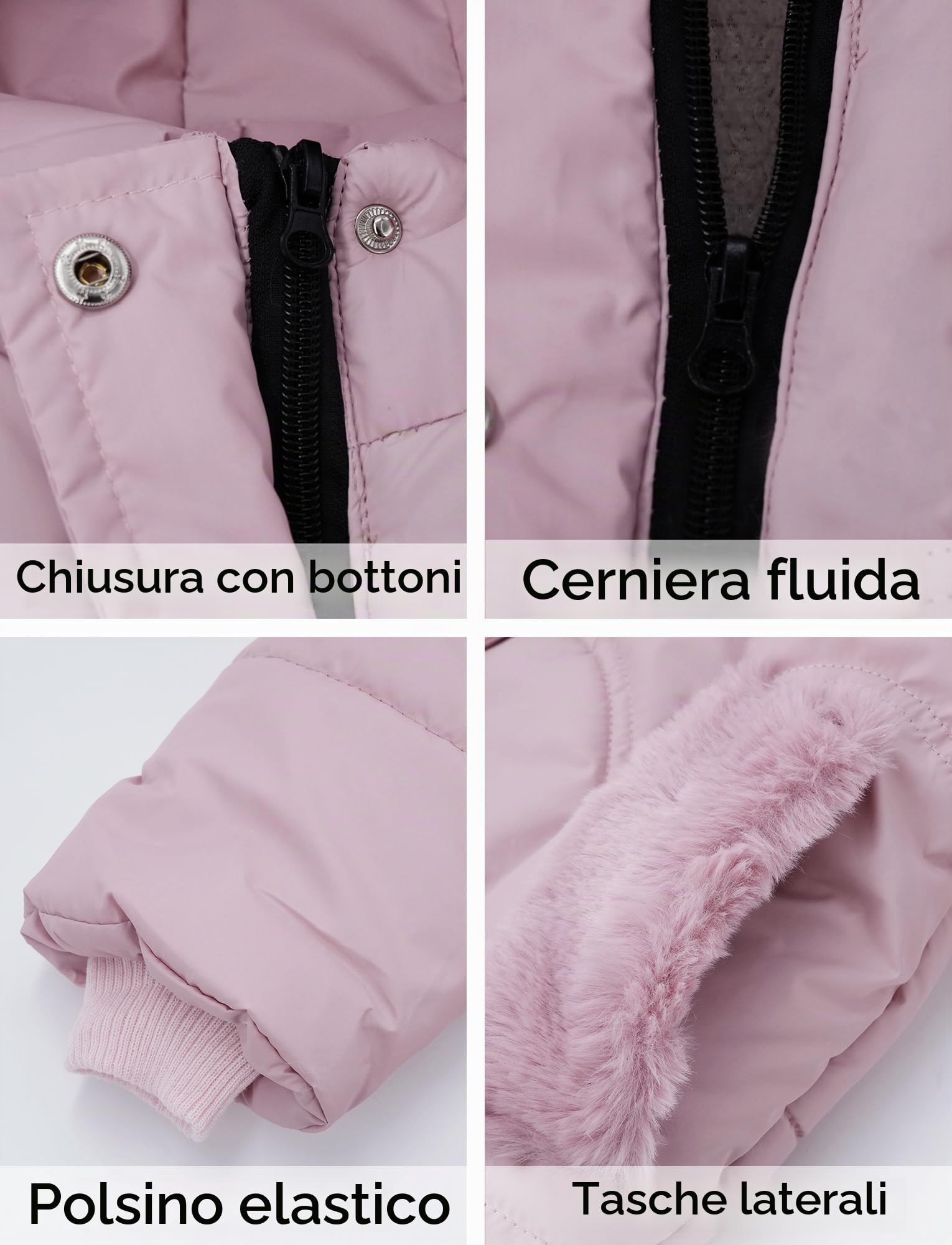 Happy Cherry Cappotto Ragazza Giubbino con Cappuccio Giacca Invernale Manica Lunga Giubbotti Caldo Inverno 5-10 Anni