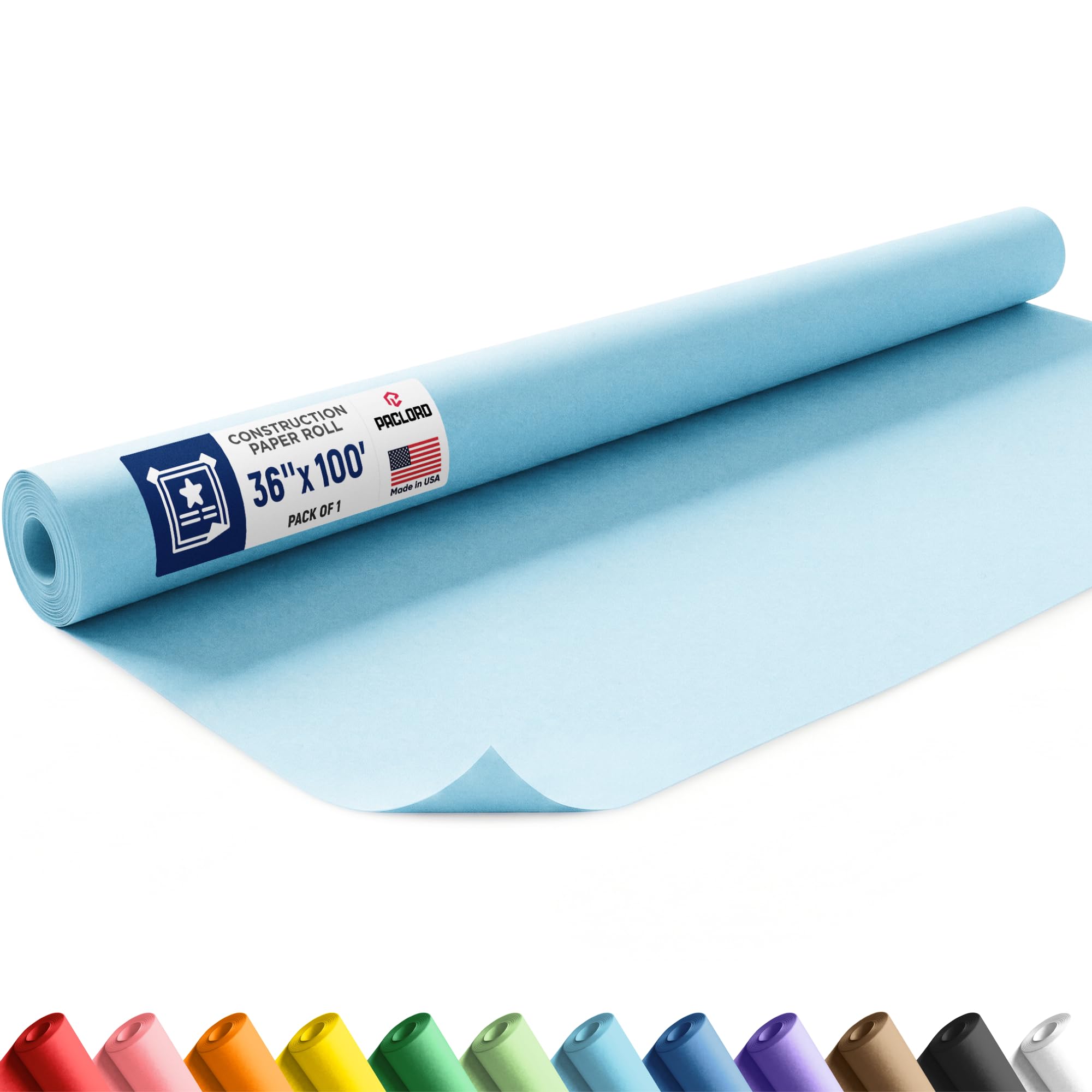 Jasnoniebieska rolka papieru budowlanego, grubość 20 kg, wyprodukowana w USA, rolka papieru kraftowego do projektów szkolnych, kolorowy papier do sztuki i rzemiosła, dekoracji