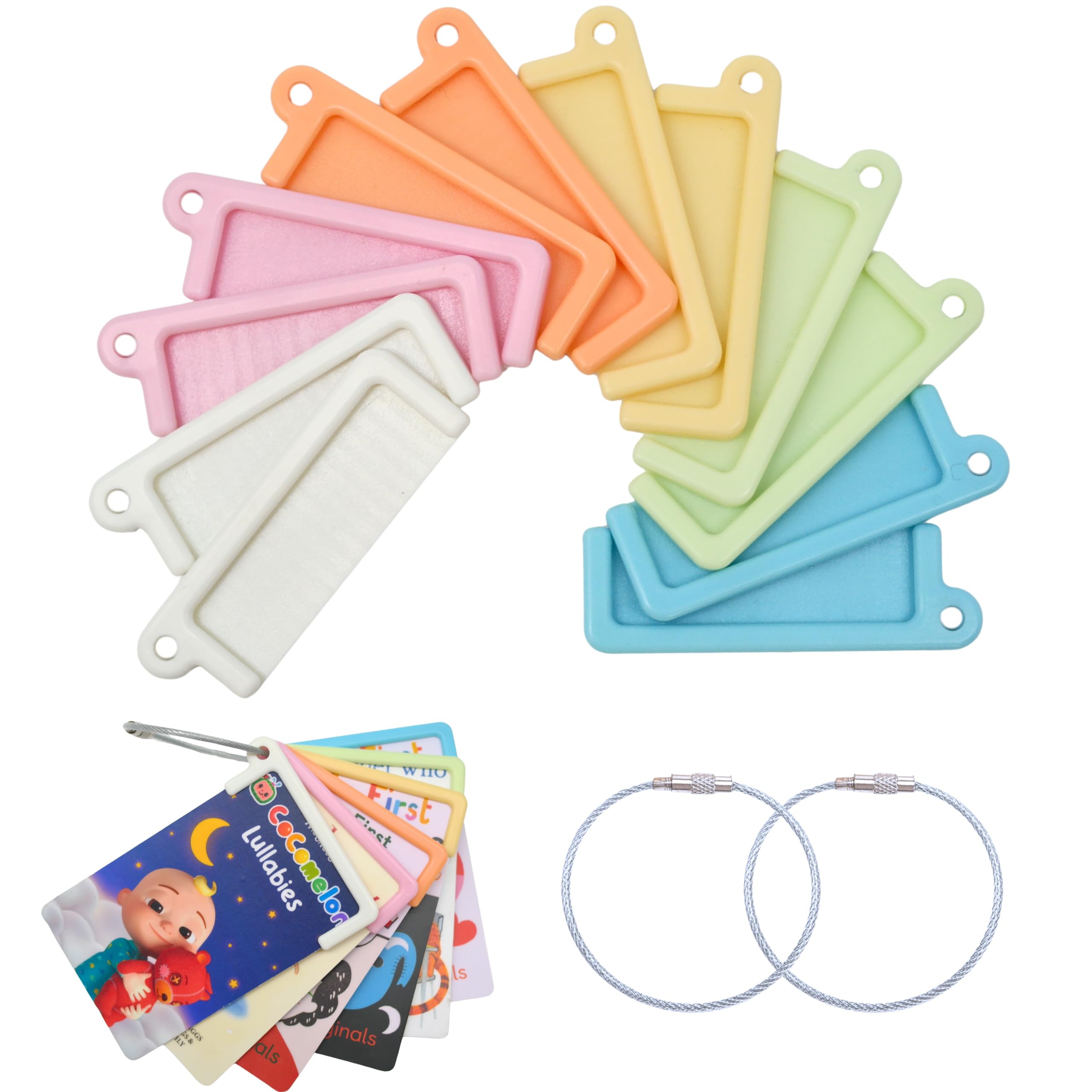 Photo 1 of 12 Pcs Card Holder for Yoto Cards with 2 Ring Loops, Reusable Portable Yoto Card Holder Ring Set, Kids Travel Carrier, Audio Story Card Storage Organizer, Accessories Compatible with Yoto Mini Player