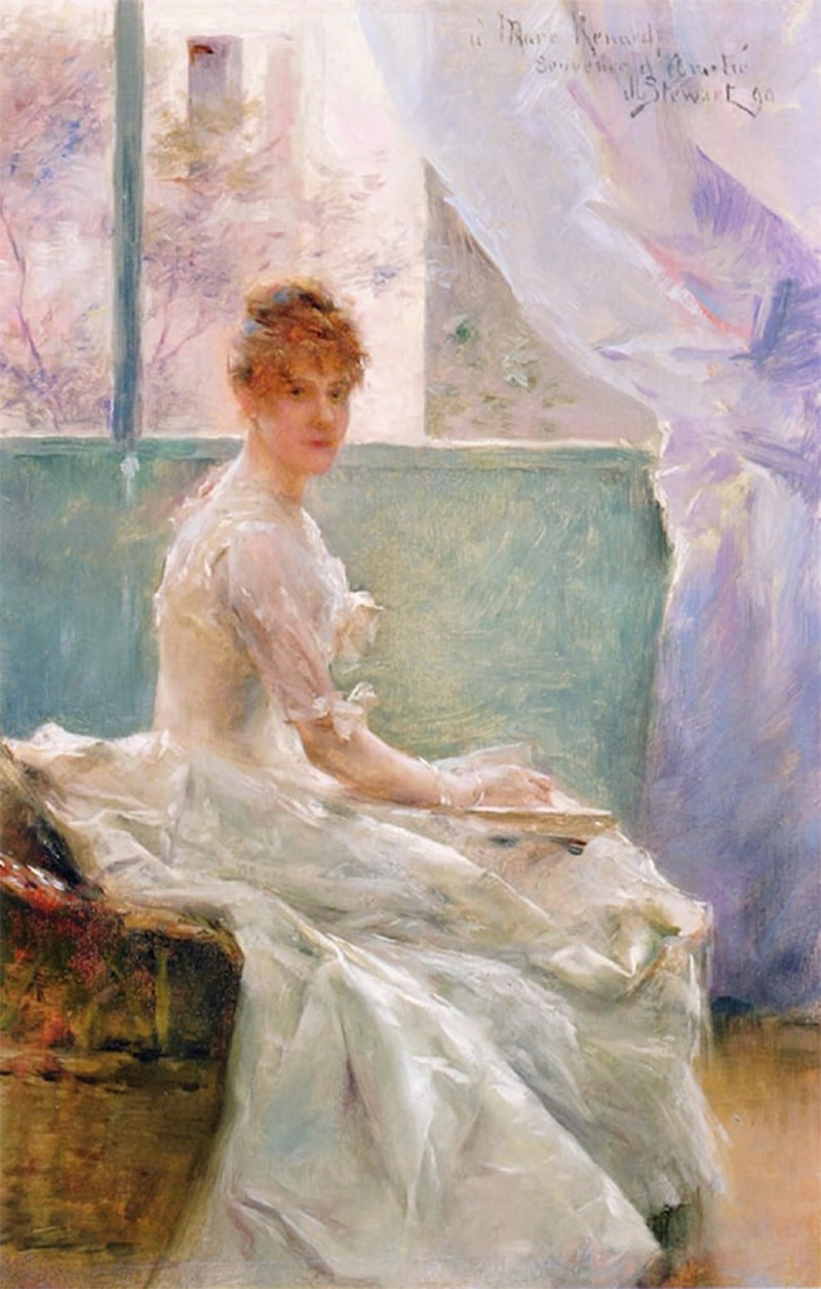 POSTERIIk Vintage Print Pop Art Landscape Artwork Portrait of Marie Renard by Julius Leblanc Stewart Art Prints for Office Home Decor 60x90cm