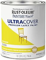 Vista 126 de Rust-Oleum Painter's Touch 1979502 - Pintura de látex, color negro brillante, 1 cuarto de galón