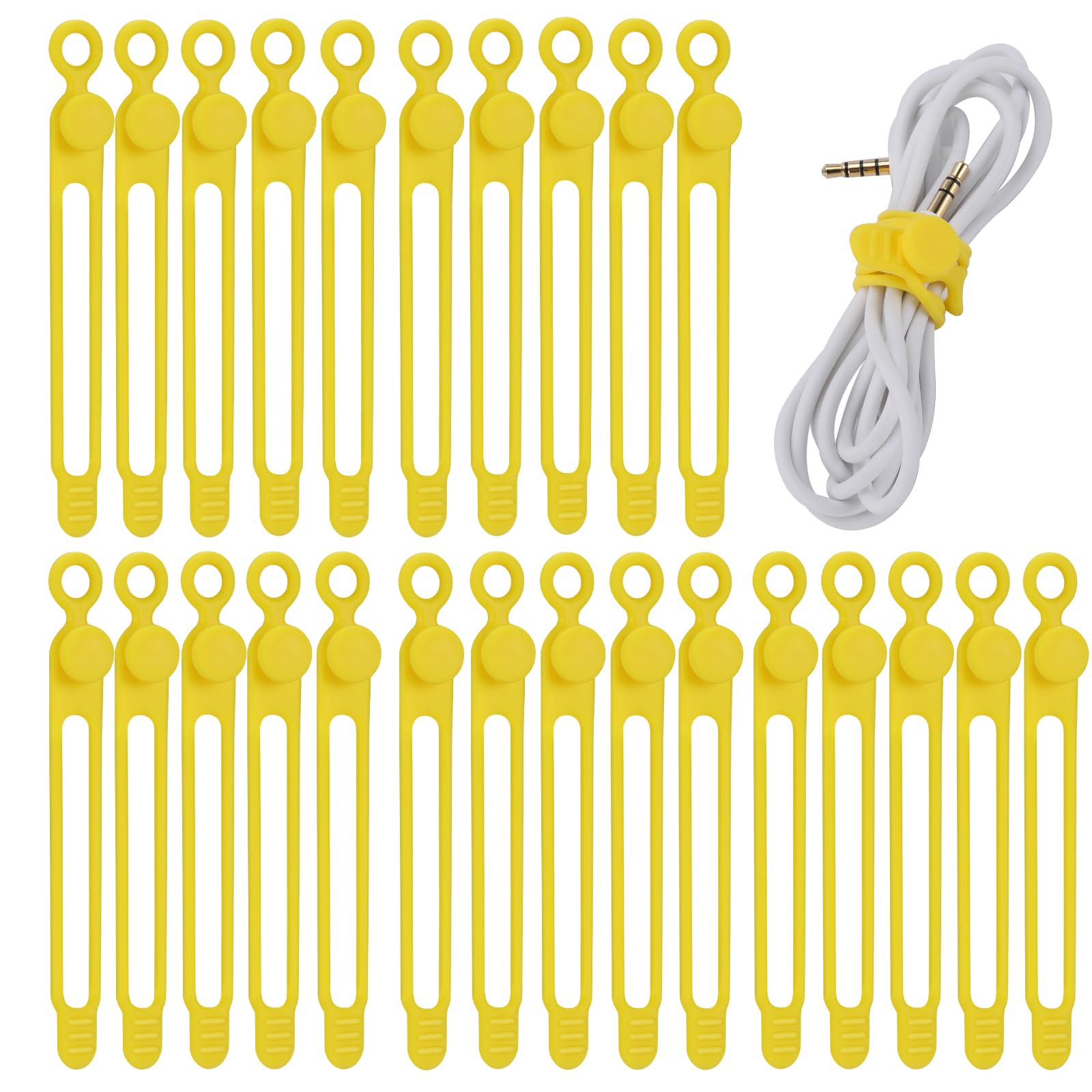 Bridas de silicona para cables, organizador de gestión de cables reutilizable, correas de cables, bridas de cables, organizador de cordón elástico multiusos para agrupar y sujetar cables de