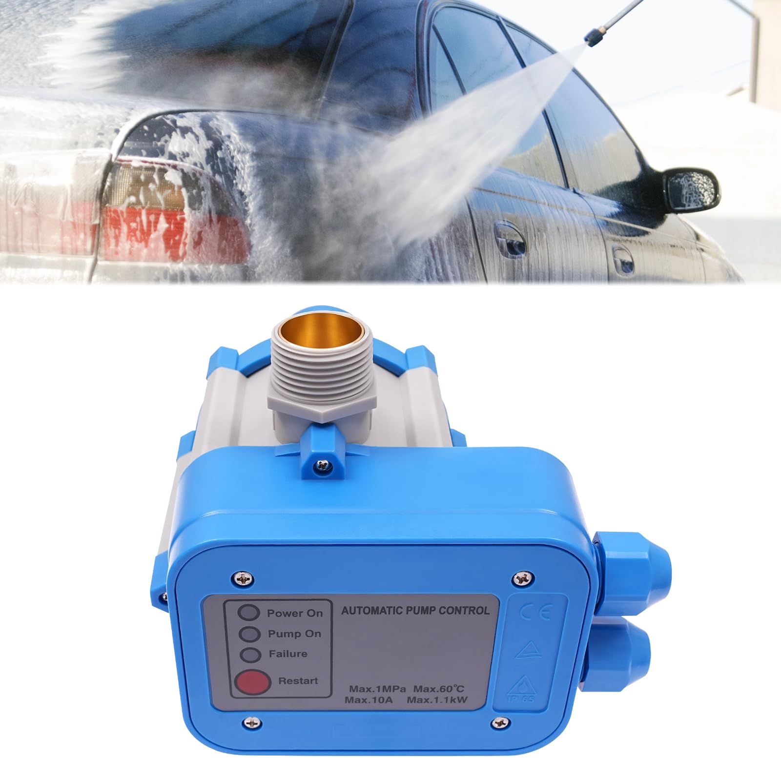 Régulateur de pression automatique de la pompe à eau | Contrôle intelligent pour pompes à eau différentes applications de pompe | IP65 | 110-240 V | Raccord G1" | 1,1 kW | Pression de travail 10 bar