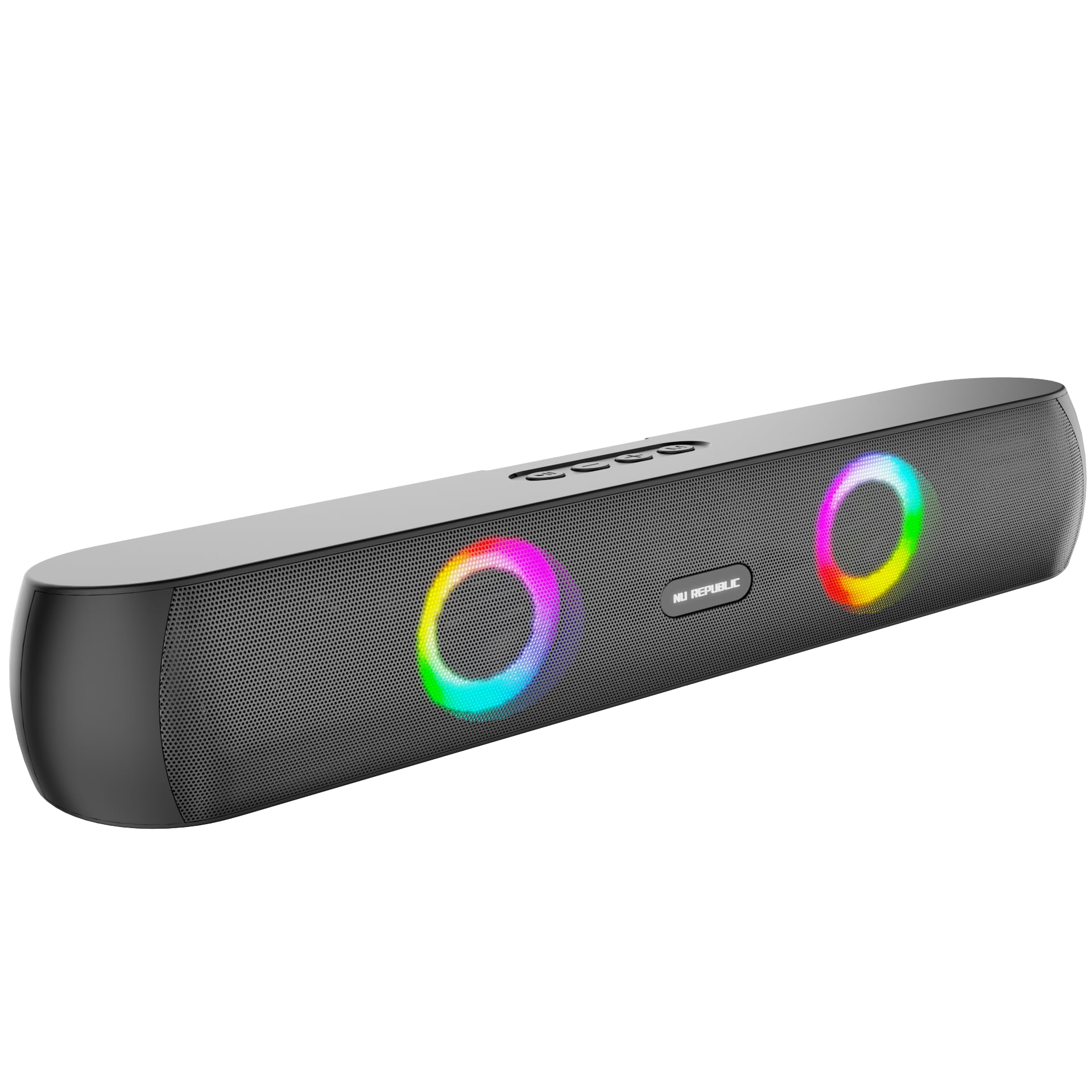 Nu Republic Party Box 160 Bluetooth Soundbar with X-Bass Technology, 52mm Dual Dynamic Drivers, 16W Output, Upto 10 Hrs Playtime, Multiple RGB LED Lights, USB Port, Bluetooth 5.3v (Black, 2.0 Channel)-image-25