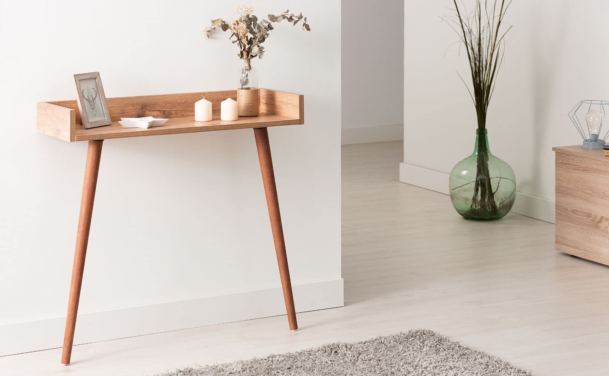 Recibidor Consola, Mueble de Entrada 82 x 32 x 81 cm. Aria (Atlantic Pine)
