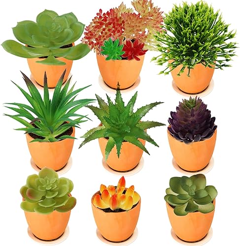Miniatura 7 de Plantas suculentas artificiales, 16 piezas de suculentas falsas coloridas, mini suculentas artificiales para bricolaje, hogar, pared, jardín,