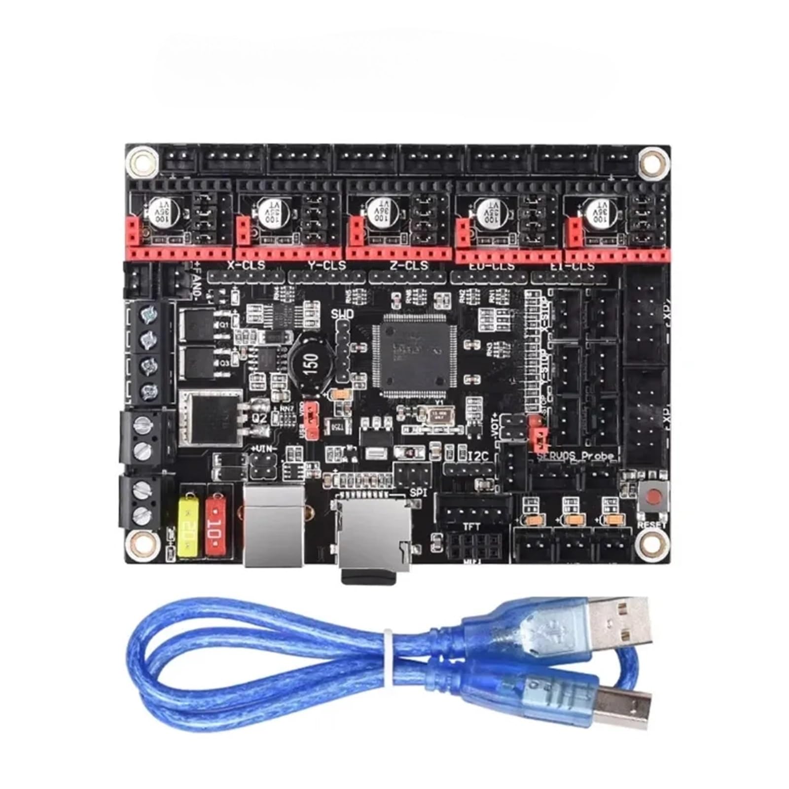 Kompatibel Mit BIGTREETECH SKR V1.4 Turbo 32-Bit-Motherboard, Unterstützt UART/SPI/ESP-01S Und TMC2209-Treiber, Upgrade-Teil for LCD12864 Und 3D-Drucker(with TMC2208x5)