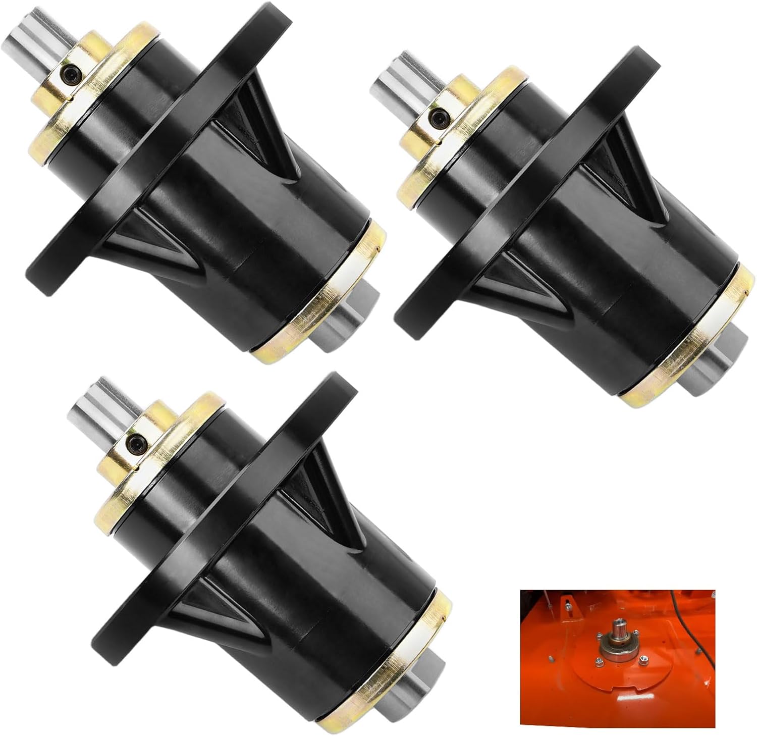 HQPASFY 3 Pcs Deck Spindle Compatible with Bad Boy 48" 54" 61", Stand-on; Deck Outlaw Extreme and Outlaw XP 54" 61" 72" Mower Aluminum Spindle Bearings, Replace 037-4000-00, 038-4000-50