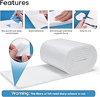 Vista 4 de Pllieay Rollo de fieltro ortopédico, Blanco