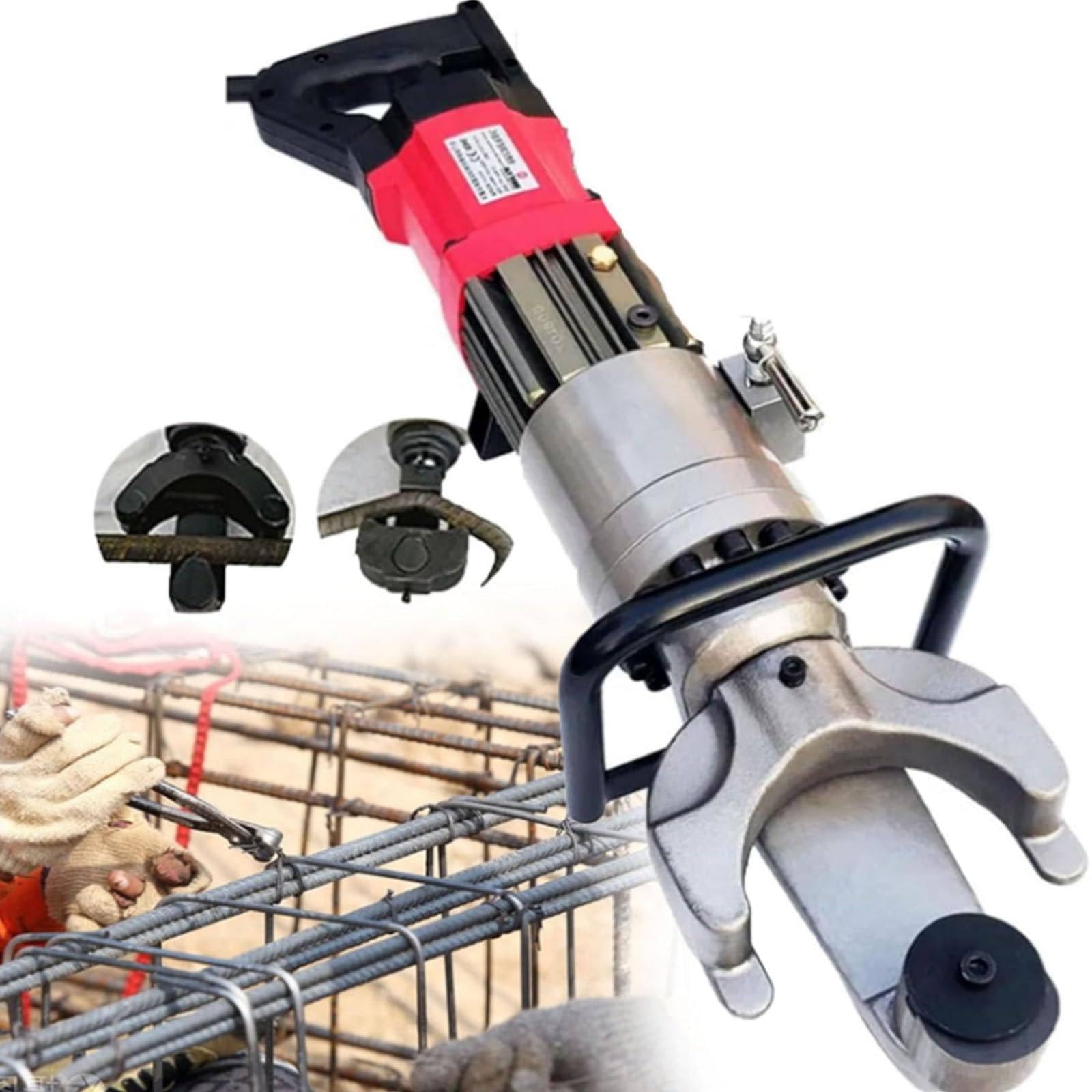 YXYLJOZ 1150w Electric Rebar Bender, Hydraulic Rebar Bender/Straightener, 5s Bending Angle 0°-90°, 4-22mm/25mm Hand Held Steel Bending Machine (22mm)