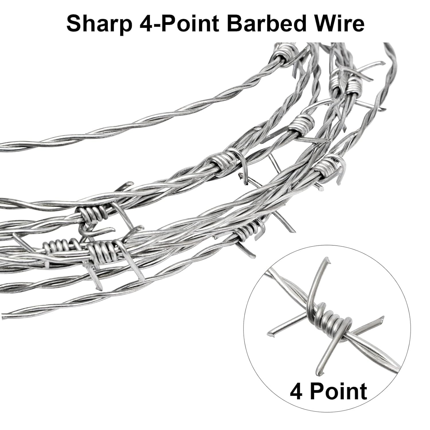 Bobina Alambre Espino Anti-Robo - Malla de Seguridad para Vallados - Galvanizado en Caliente - Ideal para Almacenes/Patios,2.2mm,200m(656ft)