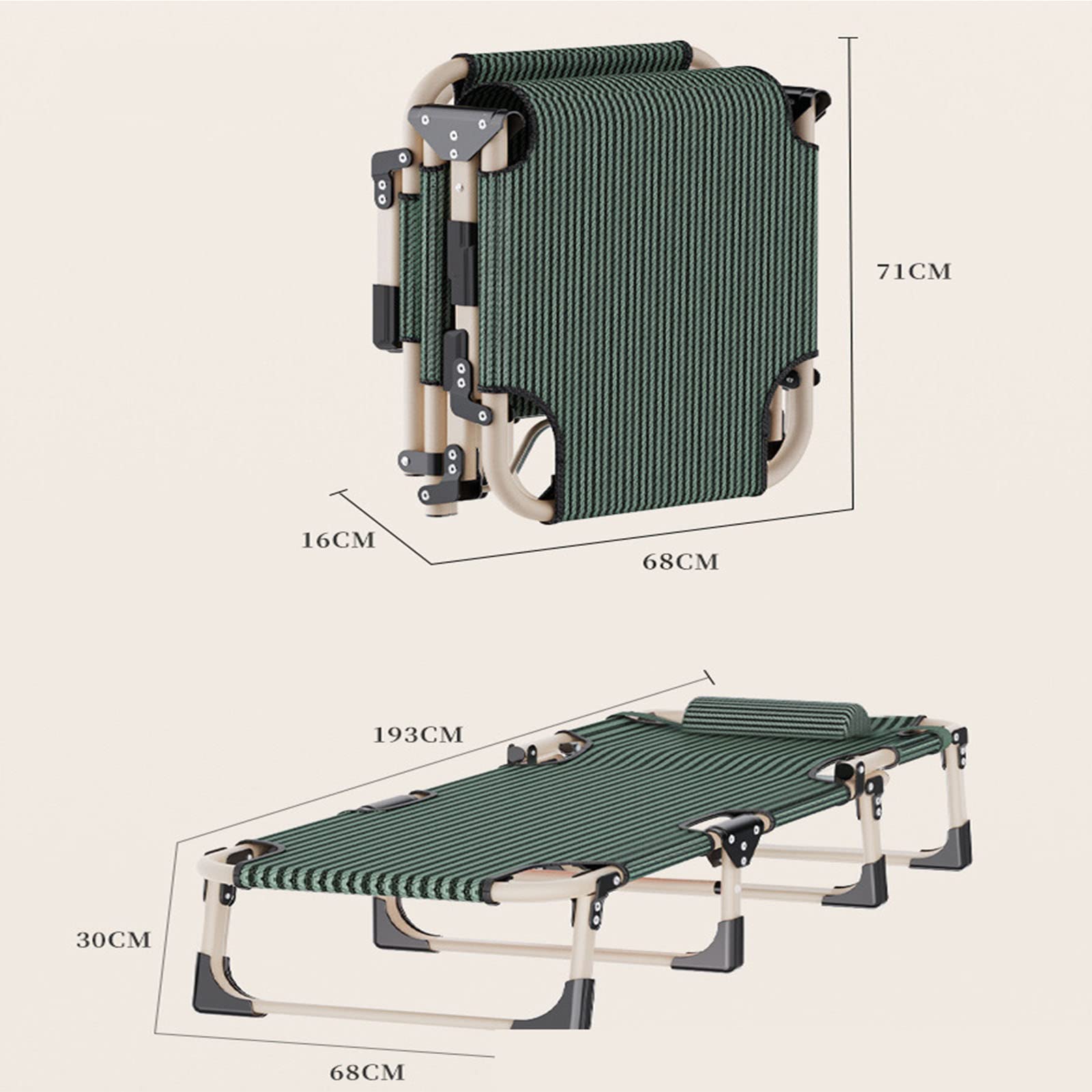 Lettino da campeggio pieghevole portatile regolabile in 5 posizioni, ideale per esterni, spiaggia, piscina, patio, prato, abbronzatura e uso in ufficio, leggero e compatto