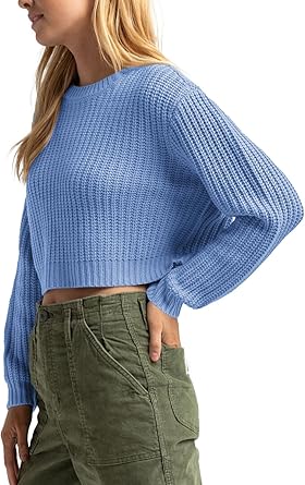 RAIVE ♥ llic Crop Jumper / 追跡付 She Sky Ribbed Crop Pullover Sweater Womens L Crewneck Long