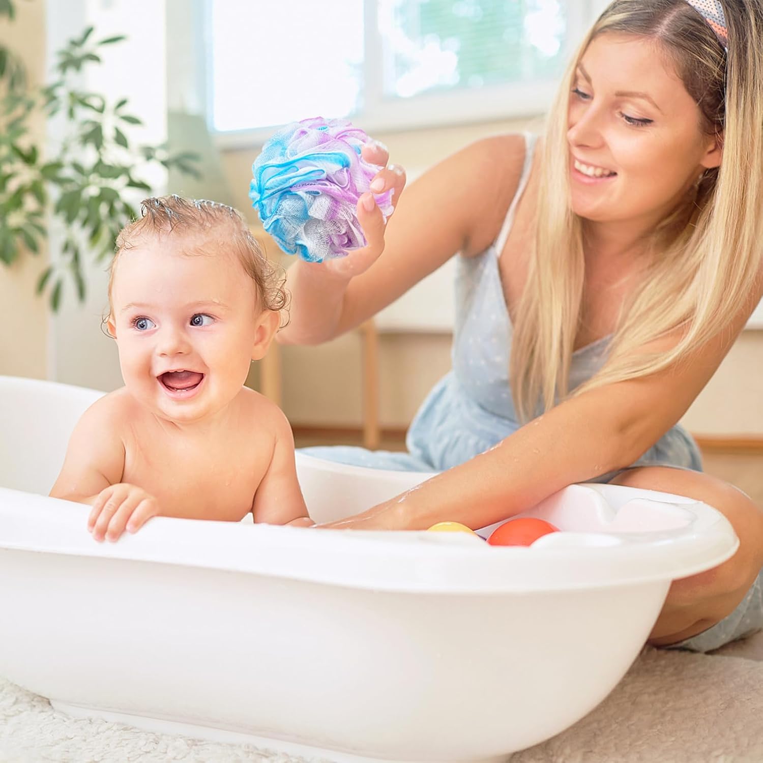 10 Pack Bath Sponges Loofahs 40g,Soft Mesh Shower Loofahs,Body Scrubber Bath Balls for Women and Men Children Washing,Beauty Bathing Accessories,Set of 5 Flower Color - Image 6