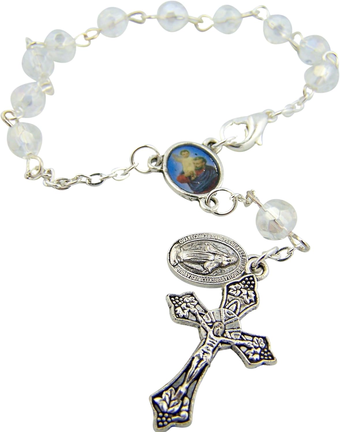 Catholic Gift Saint St Christopher Travel Protection 6MM Bead 5 3/4 Inch Rearview Mirror Car Truck Auto Rosary